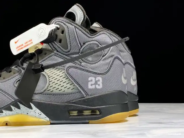 Cheap TBkick x Air Off-White CT8480-001 Jordan 5 Black 0624